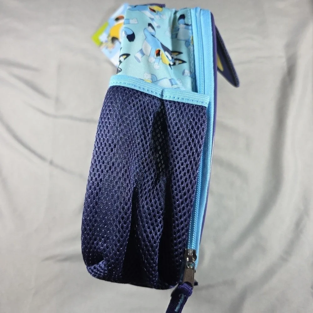 Bluey Insulated Kid's Blue‎ Lunch Bag with Mesh Pocket on Side NEW
